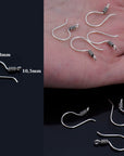 925 Sterling Silver Earring Hooks, Silver Ear Wires, Silver Coiled Ear Wires, Earring Making Supply, Jewelry Making Findings, M45
