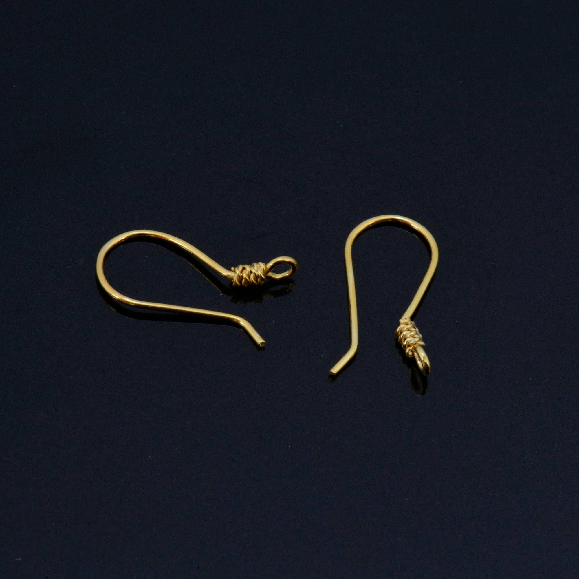 24K Gold Vermeil Earrings, 24K Gold Plated Earring Hooks, 925 Silver Helix Earrings, Earring Making Supply, Jewelry Making Findings, VM45