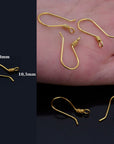24K Gold Vermeil and 925 Silver Earrings, Plated Earring Hooks, Helix Earrings, Earring Making Supply, Jewelry Making Findings, M45/VM45