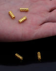 24K Gold Vermeil & 925 Silver Tube Beads, Gold Plated Tribal Tube Beads, Silver Spiral Tube Beads, Tube Beads For Jewelry Making, VM/M18