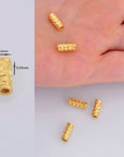 24K Gold Vermeil & 925 Silver Tube Beads, Gold Plated Tribal Tube Beads, Silver Spiral Tube Beads, Tube Beads For Jewelry Making, VM/M18