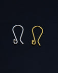 24K Gold Vermeil and 925 Silver Ear Wires, Plated Earring Hooks, Ball Ear Wires, Earrings Making Supply, Jewelry Making Findings, M38/VM38