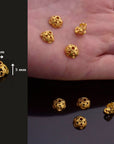 24K Gold Vermeil Filigree Bead Caps, Handmade Silver Bead Caps in 24K Gold, 925 Silver Bead Caps, Spacer Bead Caps, Jewelry Supplies, VM90