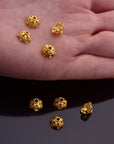 24K Gold Vermeil Filigree Bead Caps, Handmade Silver Bead Caps in 24K Gold, 925 Silver Bead Caps, Spacer Bead Caps, Jewelry Supplies, VM90