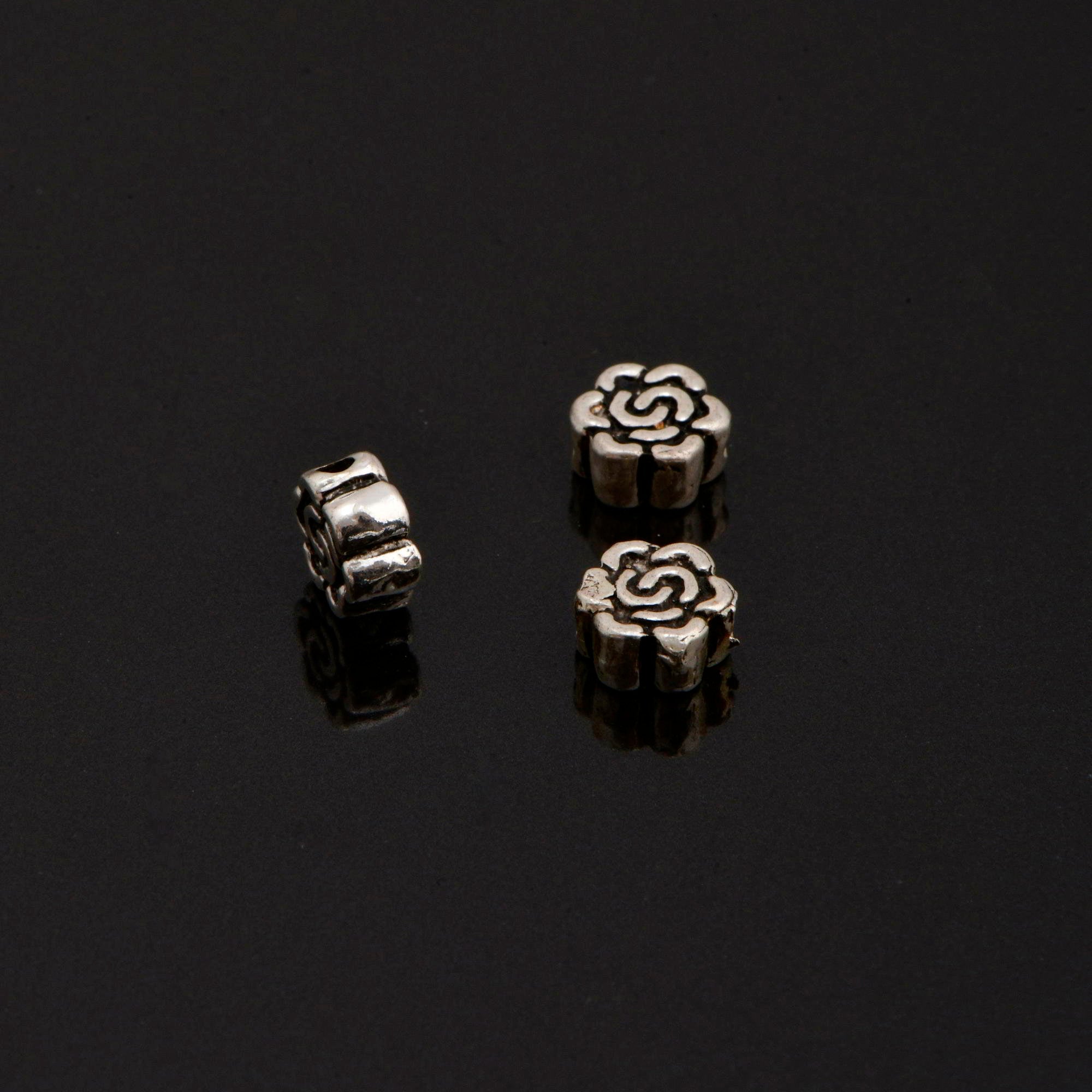 24K Gold Vermeil & 925 Silver Round Spacer Beads, Handmade Silver Spacer Beads in Gold, Silver Spacer Beads, Jewelry Supplies, M/VM93