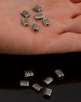 925 Sterling Silver Flat Tube Spacer Beads, Handmade Silver Spacer Beads, Solid Silver Spacer Beads, Jewelry Supply, M94