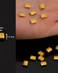 24K Gold Vermeil Flat Tube Spacer Beads, Handmade Silver Spacer Beads in 24K Gold, 925 Silver Spacer Beads, Jewelry Supplies, VM94
