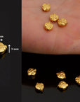 24K Gold Vermeil Turtle Spacer Beads, Handmade Silver Spacer Beads in 24K Gold, 925 Silver Spacer Beads, Jewelry Supplies, VM95