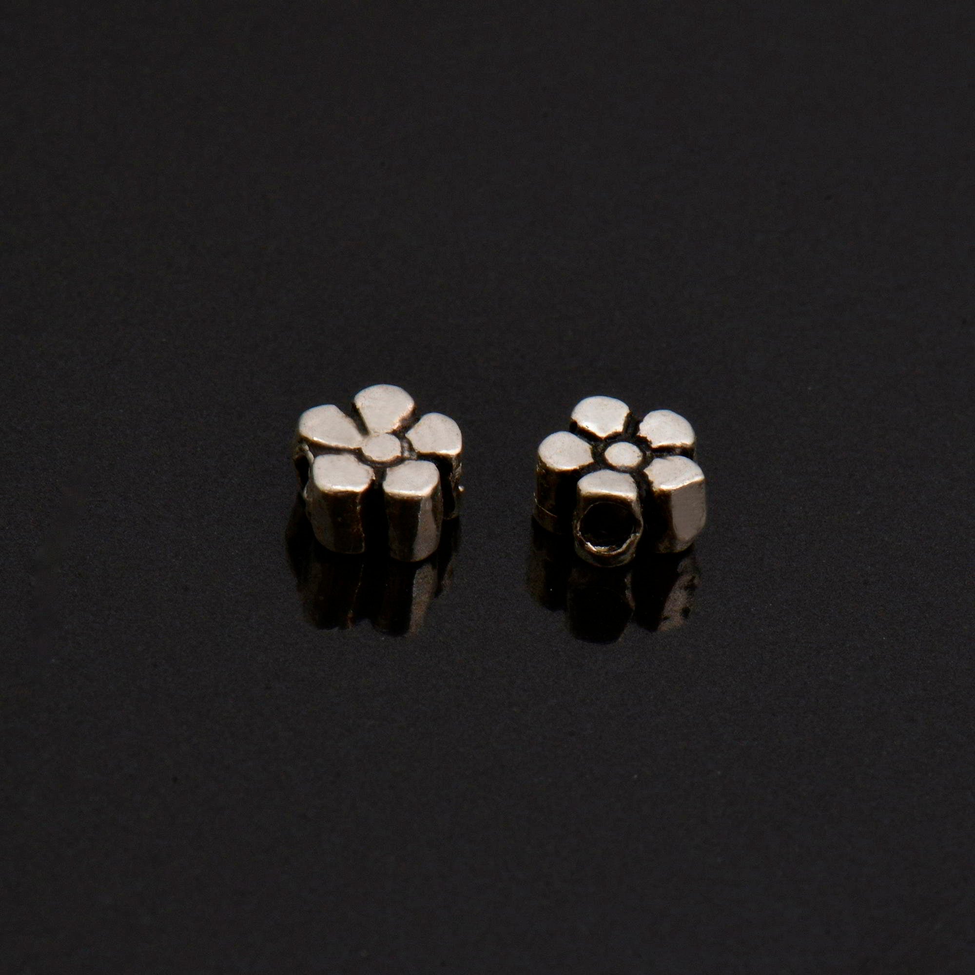 925 Sterling Silver Small Daisy Spacer Beads, Handmade Silver Spacer Beads, Solid Silver Spacer Beads, Jewelry Supply, M96