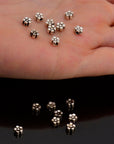 24K Gold Vermeil & 925 Silver Small Daisy Spacer Beads, Handmade Silver Spacer Beads in Gold, Spacer Beads, Jewelry Supplies, M/VM96