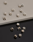 24K Gold Vermeil & 925 Silver Small Daisy Spacer Beads, Handmade Silver Spacer Beads in Gold, Spacer Beads, Jewelry Supplies, M/VM96