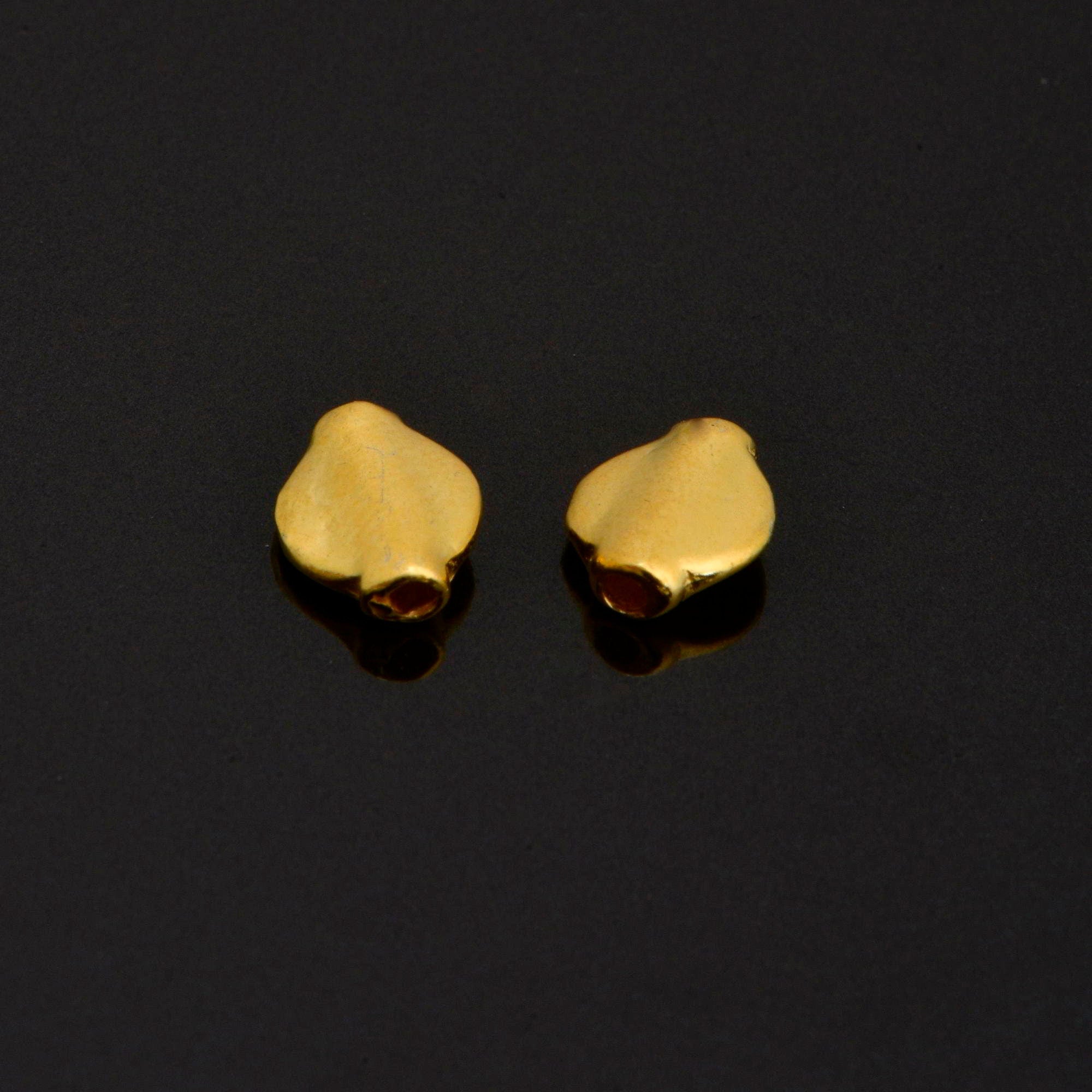24K Gold Vermeil UFO Spacer Beads, Handmade Silver Spacer Beads in 24K Gold, 925 Silver Spacer Beads, Jewelry Supplies, VM97