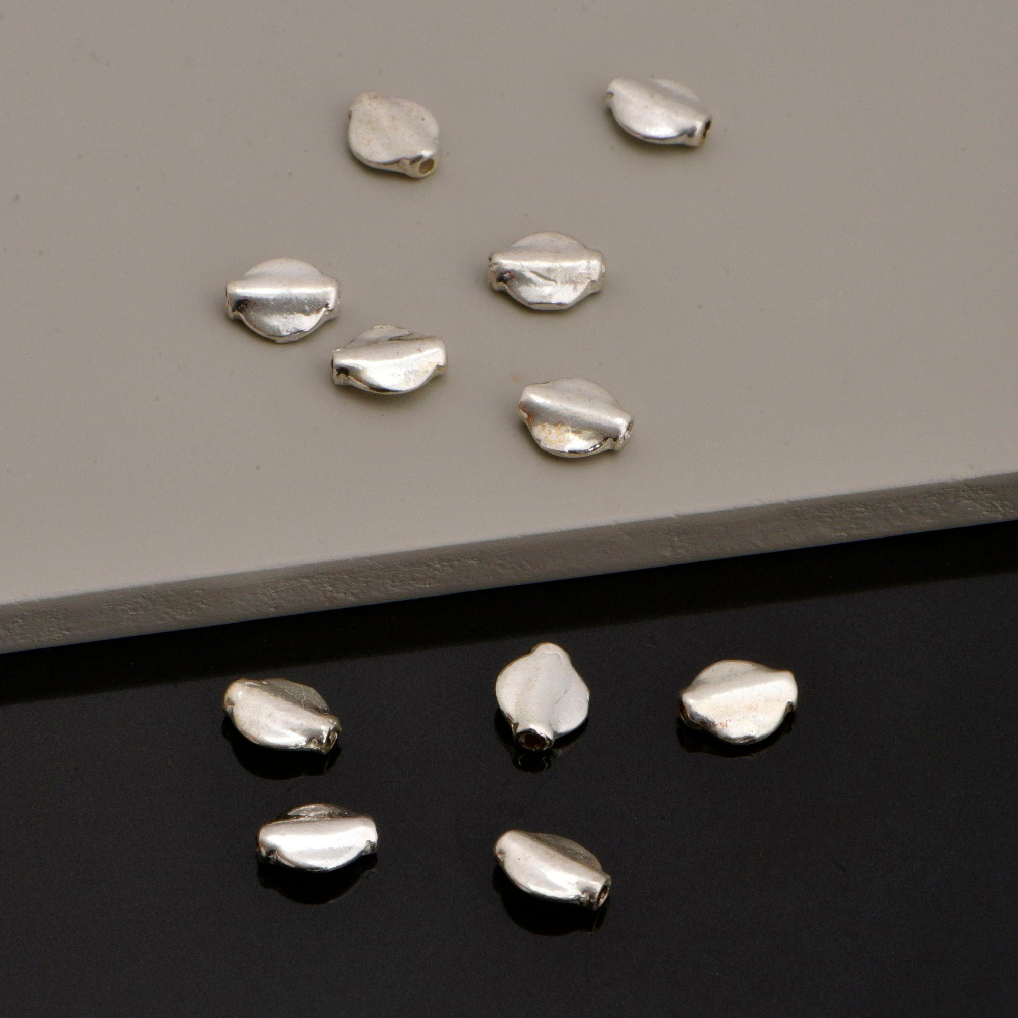 24K Gold Vermeil & 925 Silver UFO Spacer Beads, Handmade Silver Spacer Beads in 24K Gold, Gold Spacer Beads, Jewelry Supplies, M/VM97