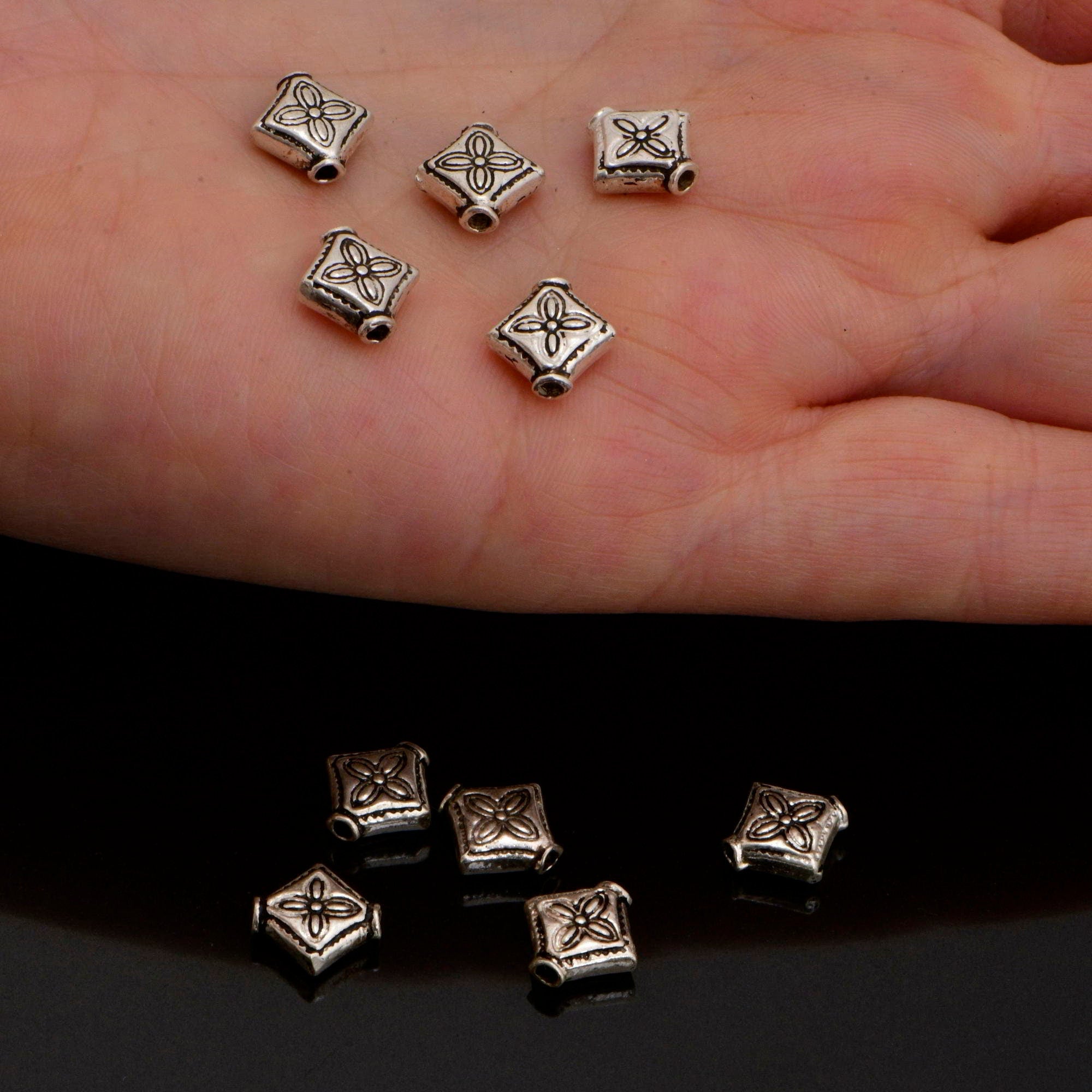 925 Sterling Silver Cross Spacer Beads, Handmade Silver Spacer Beads, Solid Silver Spacer Beads, Jewelry Supply, M98