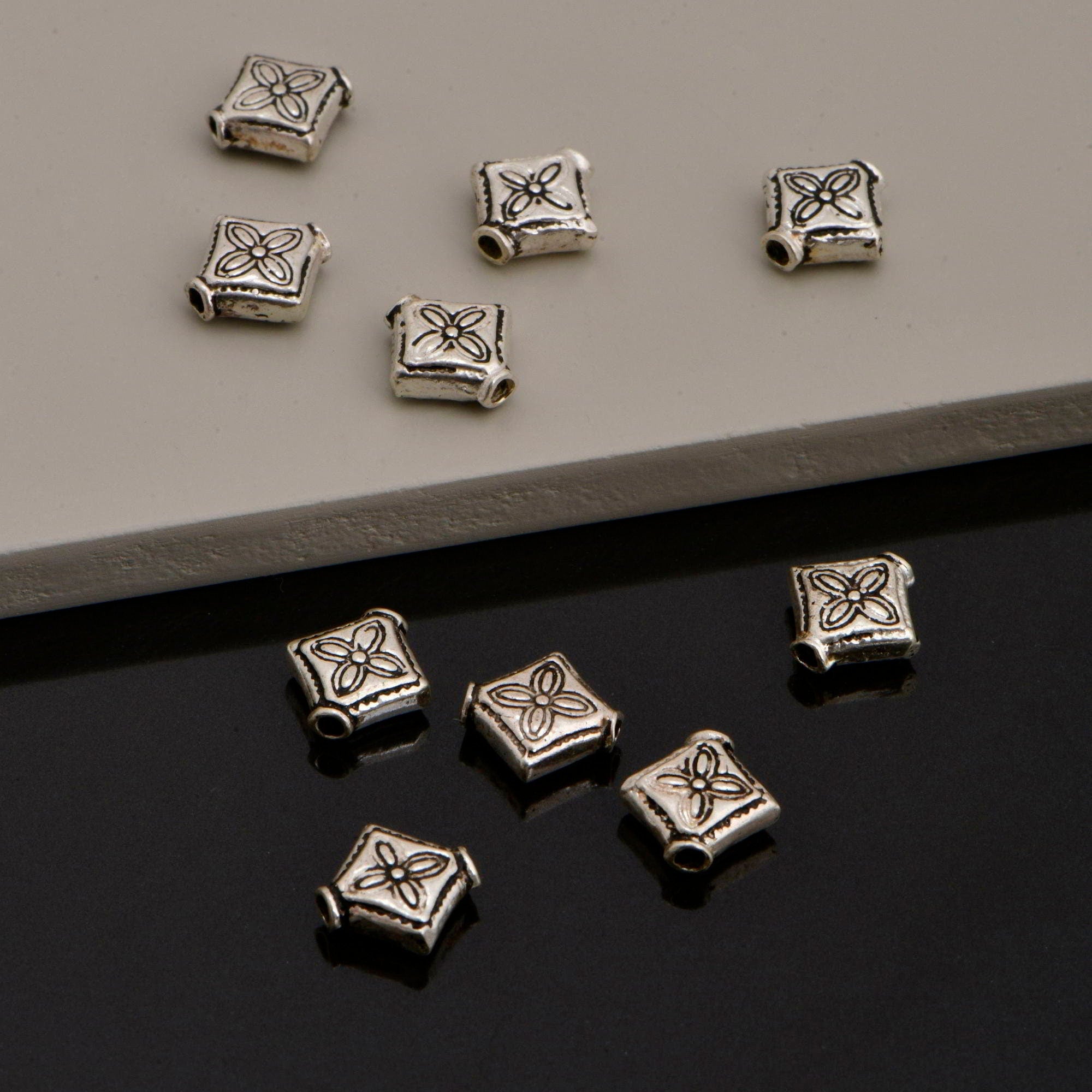 925 Sterling Silver Cross Spacer Beads, Handmade Silver Spacer Beads, Solid Silver Spacer Beads, Jewelry Supply, M98