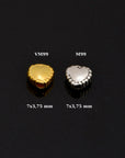 24K Gold Vermeil and 925 Silver Heart Spacer Beads, Handmade Silver Spacer Beads in Gold, 925 Silver Spacer Beads, Jewelry Supplies, M/VM99
