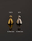 925 Sterling Silver and 24 K Gold Vermeil Peg Bail Hand Made Bead Caps for Half Drilled Beads, M75/VM75