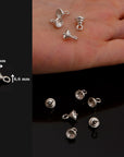 925 Sterling Silver Peg Bail Hand Made Bead Caps for Half Drilled Beads, Sterling Silver Bead Caps , Jewelry Supply, M76