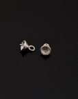 925 Sterling Silver Peg Bail Hand Made Bead Caps for Half Drilled Beads, Sterling Silver Bead Caps , Jewelry Supply, M76