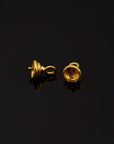 925 Sterling Silver and 24 K Gold Vermeil Peg Bail Hand Made Bead Caps for Half Drilled Beads, Jewelry Supplies, M/VM76