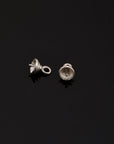 925 Sterling Silver and 24 K Gold Vermeil Peg Bail Hand Made Bead Caps for Half Drilled Beads, Jewelry Supplies, M/VM76