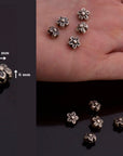 925 Sterling Silver Flower Spacer Beads, Handmade Silver Spacer Beads, Solid Silver Spacer Beads, Jewelry Supply, M101