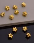 24K Gold Vermeil Flower Spacer Beads, Handmade Silver Spacer Beads in 24K Gold, 925 Silver Spacer Beads, Jewelry Supplies, VM101