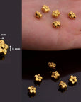 24K Gold Vermeil and 925 Silver Flower Spacer Beads, Handmade Silver Spacer Beads in Gold, Silver Spacer Beads, Jewelry Supplies, M/VM101