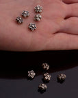 24K Gold Vermeil and 925 Silver Flower Spacer Beads, Handmade Silver Spacer Beads in Gold, Silver Spacer Beads, Jewelry Supplies, M/VM101