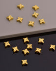 24K Gold Vermeil and 925 Silver Flat Tube Spacer Beads, Handmade Silver Spacer Beads in Gold, Silver Spacer Beads, Jewelry Supplies, M/VM102