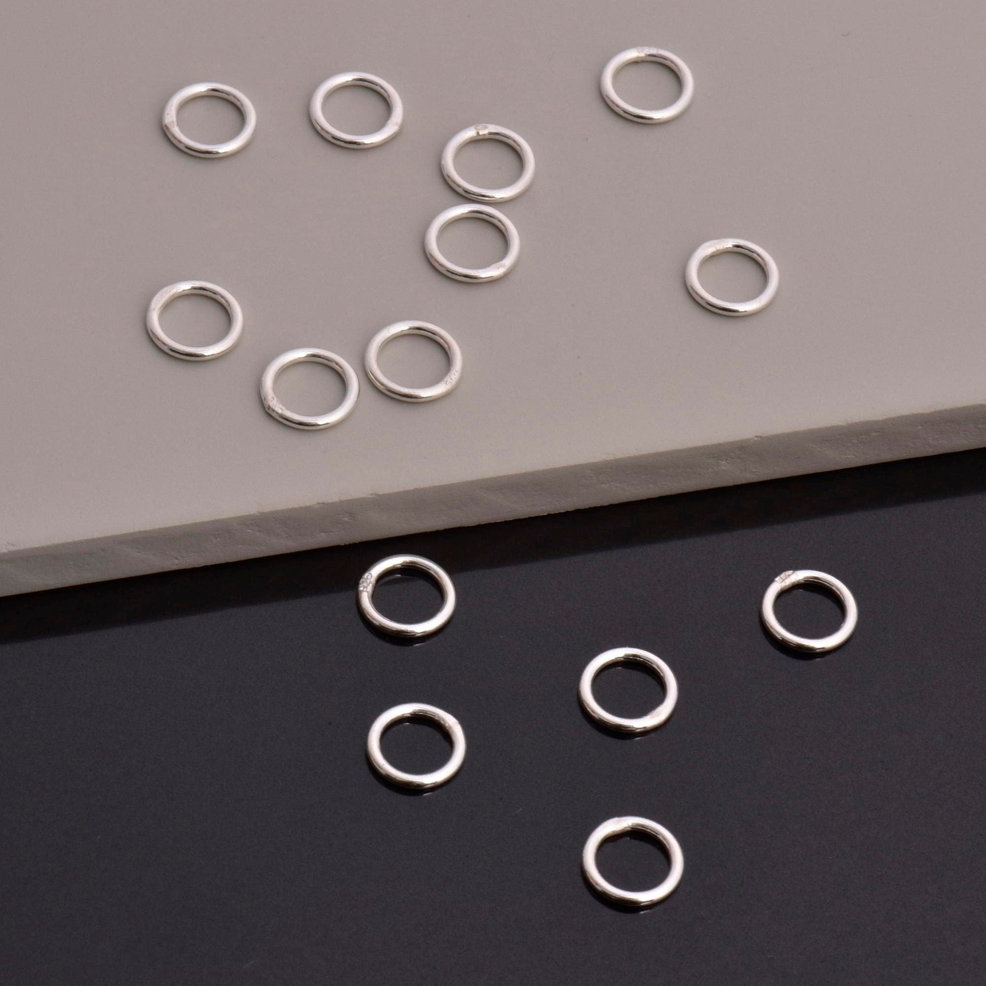 Dia 7mm & Ga.5 925 Sterling Silver CLOSED Jump Rings, tough, High Quality in Silver Hollow Rings , Jewelry Supplies, Findings, M103D