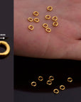 Dia 4mm & Ga.2 24K Gold Vermeil CLOSED Jump Rings, tough, Gold Hollow ring, 925 Sterling Silver Jump Rings, Jewelry Findings, VM103A
