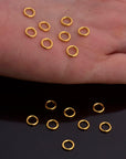 Dia 6mm & Ga.4 24K Gold CLOSED Jump Rings, tough, High Quality in Gold Vermeil, 925 Sterling Silver Jump Rings, Jewelry Findings, VM103C