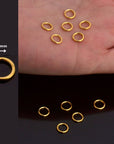 24K Gold Vermeil & 925 Silver High Quality CLOSED Jump Rings, CLOSED Jump Rings, Sterling Silver Closed Rings Jewelry Supplies, M/VM103A-D