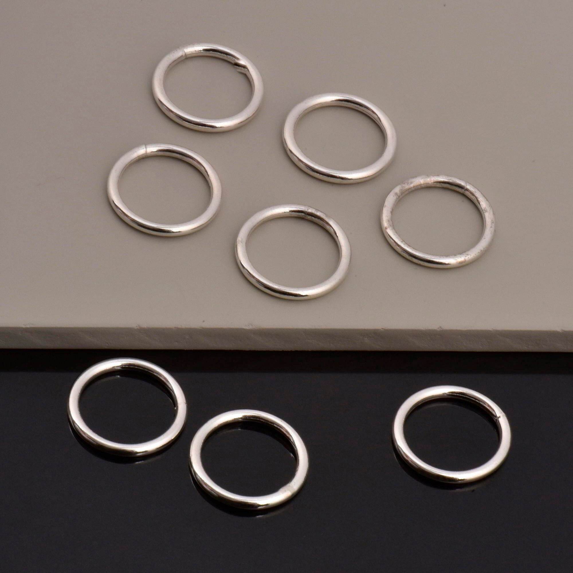 925 Sterling Silver High Quality 19 mm CLOSED and HOLLOW Jump Rings, Jewelry Supplies, Findings, M104D