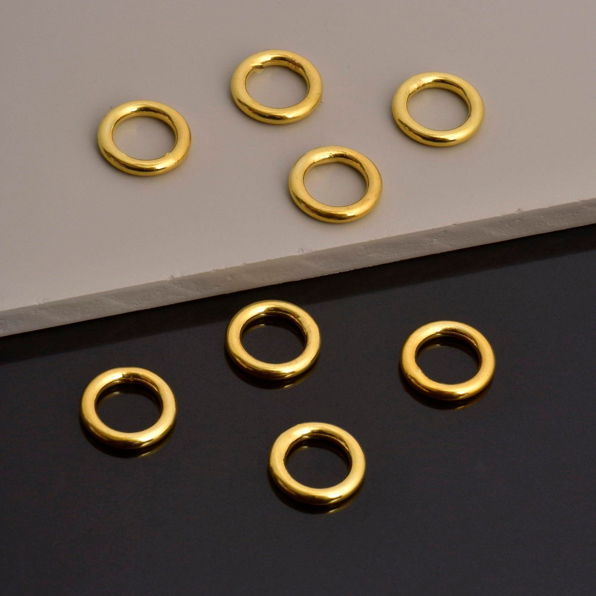 24K Gold Vermeil 12,7mm CLOSED Jump Rings, High Quality HOLLOW Jump Rings, 925 Sterling Silver Jump Rings, Jewelry Supplies, VM104B