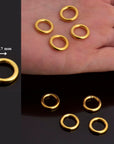 24K Gold Vermeil 12,7mm CLOSED Jump Rings, High Quality HOLLOW Jump Rings, 925 Sterling Silver Jump Rings, Jewelry Supplies, VM104B