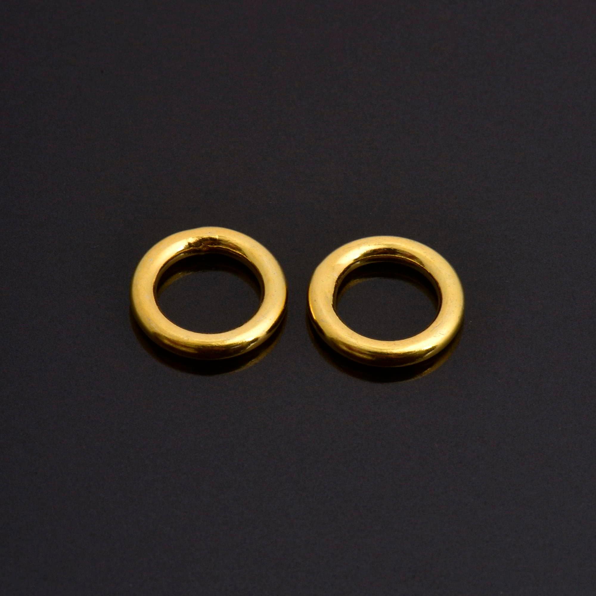 24K Gold Vermeil 12,7mm CLOSED Jump Rings, High Quality HOLLOW Jump Rings, 925 Sterling Silver Jump Rings, Jewelry Supplies, VM104B