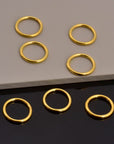 24K Gold Vermeil 19 mm CLOSED Jump Rings, High Quality HOLLOW Jump Rings, 925 Sterling Silver Jump Rings, Jewelry Supplies, VM104D