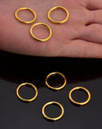 24K Gold Vermeil 19 mm CLOSED Jump Rings, High Quality HOLLOW Jump Rings, 925 Sterling Silver Jump Rings, Jewelry Supplies, VM104D