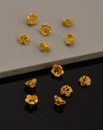 24K Gold Vermeil and 925 Silver Filigree Bead Caps, Handmade Bead Caps, Flower Bead Caps, Spacer Bead Caps, Jewelry Supplies, M/VM82