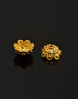 24K Gold Vermeil Filigree Bead Caps, Handmade Silver Bead Caps in 24K Gold, 925 Silver Bead Caps, Spacer Bead Caps, Jewelry Supplies, VM85