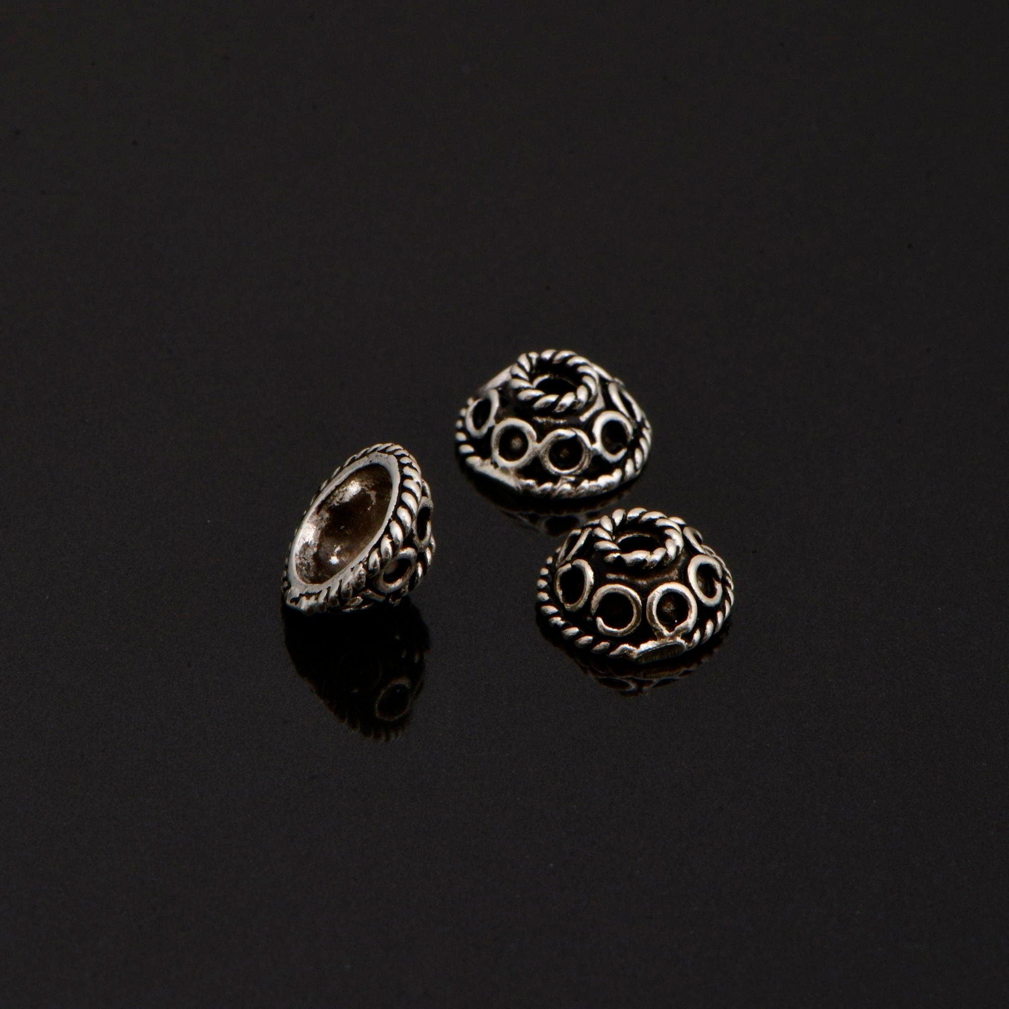925 Sterling Silver Filigree Bead Caps, Handmade Silver Bead Caps, Solid Silver Bead Caps, Spacer Bead Caps, Jewelry Supply, M86