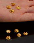 24K Gold Vermeil and 925 Silver Filigree Bead Caps, Handmade Silver Bead Caps, Gold Bead Caps, Spacer Bead Caps, Jewelry Supplies, M/VM86