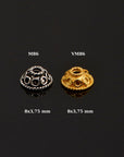 24K Gold Vermeil and 925 Silver Filigree Bead Caps, Handmade Silver Bead Caps, Gold Bead Caps, Spacer Bead Caps, Jewelry Supplies, M/VM86