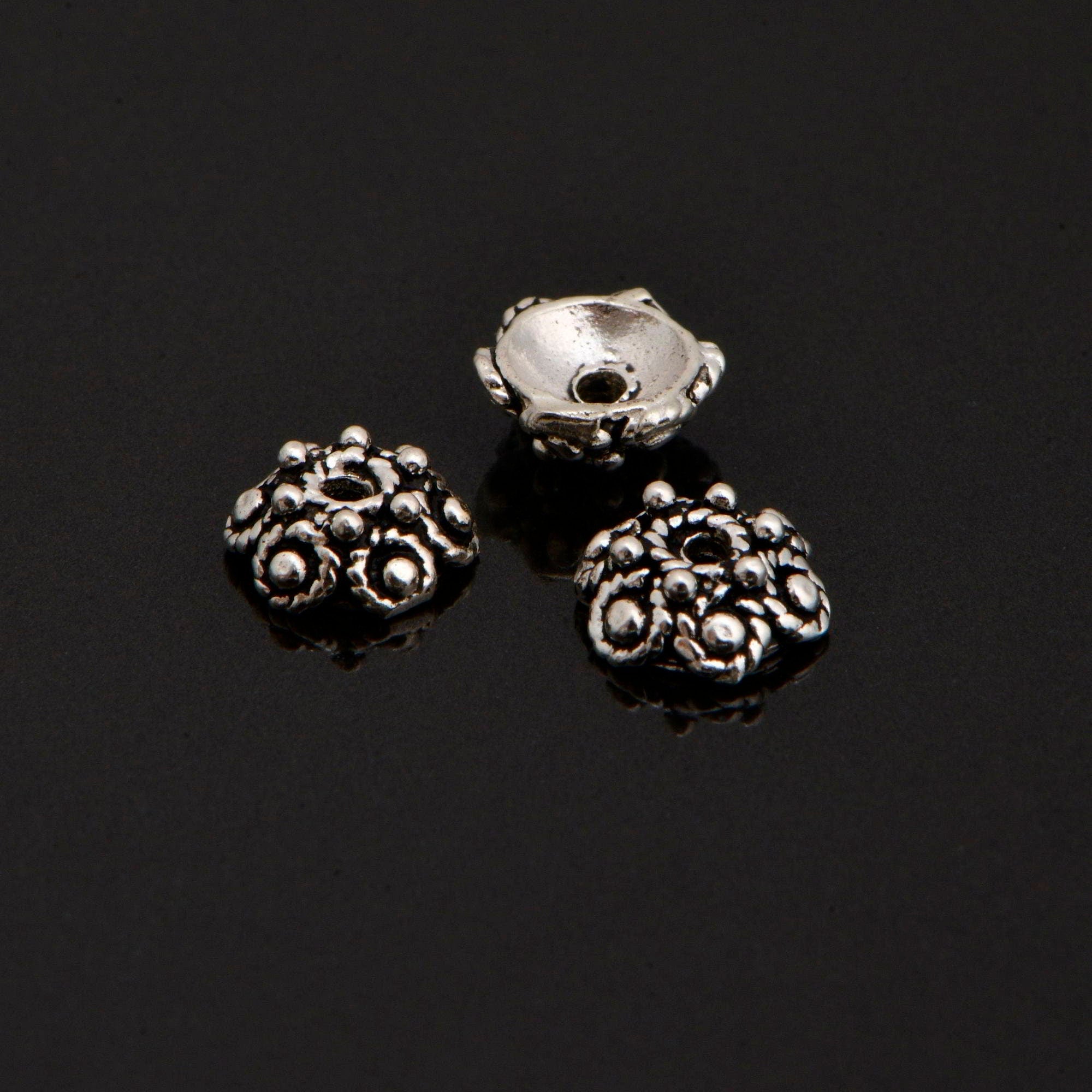 925 Sterling Silver Filigree Bead Caps, Handmade Silver Bead Caps, Solid Silver Bead Caps, Spacer Bead Caps, Jewelry Supply, M87