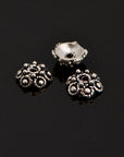 925 Sterling Silver Filigree Bead Caps, Handmade Silver Bead Caps, Solid Silver Bead Caps, Spacer Bead Caps, Jewelry Supply, M87