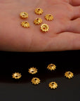24K Gold Vermeil Filigree Bead Caps, Handmade Silver Bead Caps in 24K Gold, 925 Silver Bead Caps, Spacer Bead Caps, Jewelry Supplies, VM88