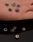 24K Gold Vermeil and 925 Silver Filigree Bead Caps, Handmade Silver Bead Caps, Gold Bead Caps, Spacer Bead Caps, Jewelry Supplies, M/VM88