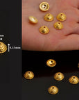 24K Gold Vermeil and 925 Silver Handmade Bead Caps, Studded Vermeil Bead Caps in 24K Gold, 925 Silver Bead Caps, Jewelry Supplies, M/VM89